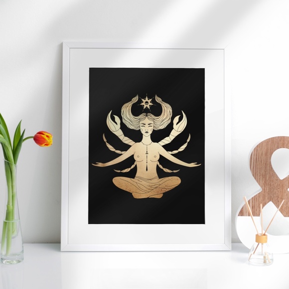 Cancer Wall Art Celestial Zodiac Print Poster Unframed - Picture 2 of 5